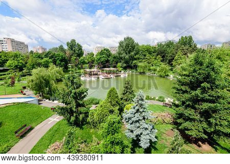 Landscape With Lake And Vivid Green Trees In Drumul Taberei Park (parcul Drumul Taberei) Also Known 