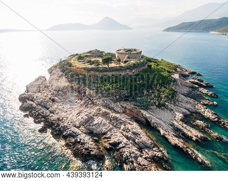 Fortress Mamula On A Rocky Island In The Kotor Bay. Montenegro
