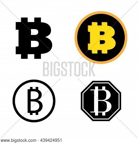 Bitcoin Icon Sign Payment Symbol. Stock Investment Exchange. Cryptocurrency Coin Logo. Vector Illust