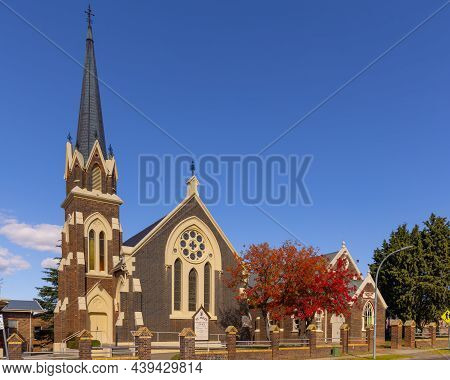 Armidale, Australia - April, 27, 2021: Front Of St Pauls Presbyterian Church On An Autumn Morning At