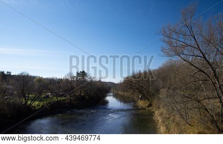 Nice Large River In November In The Canadian Countryside