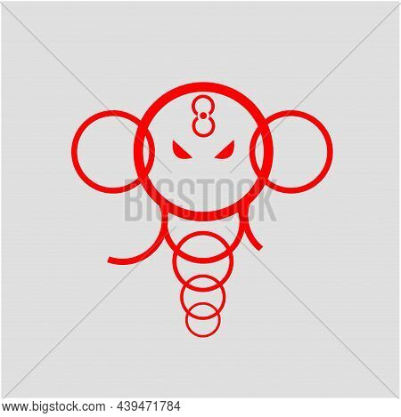 Ganesha Made From Circles Graphic. Ganesha Icon