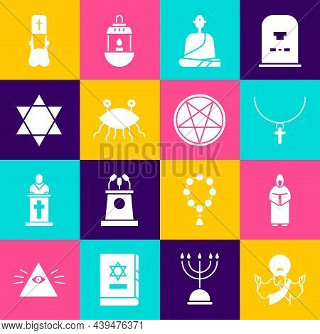 Set Jesus Christ, Monk, Christian Cross Chain, Buddhist Monk, Pastafarianism, Star Of David, Priest 