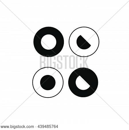 Day Mode Night Mode Round Vector Switch. Bright And Dark Mode Buttons.