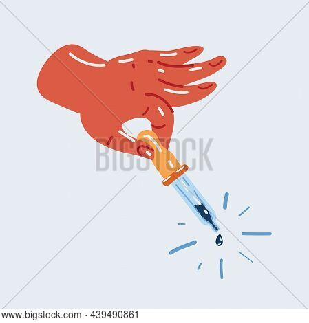 Vector Illustration Of Hands Eyerdropper With Fluid