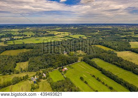 Aerial View Of Forested Estate Of Leusveld Near Brummen N The Province Of Gelderland, The Netherland