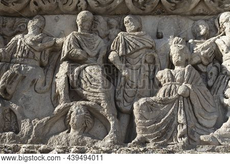 Thessaloniki, Greece - September 22, 2019: Ancient Roman Arch Of Galerius In The Center Of City Of T