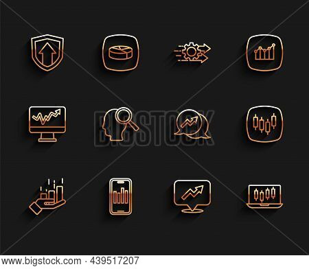 Set Line Financial Growth, Mobile With Graph, Stocks Market Graphs, Search People, Browser Stocks An