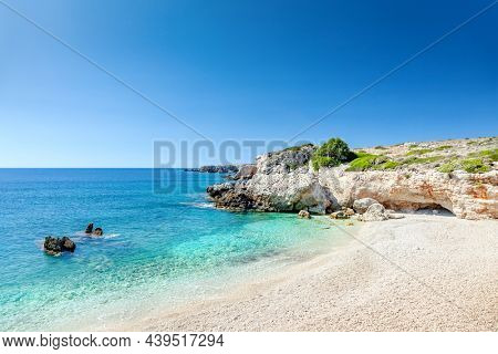 Paralia Lagkadakia beach, Kefalonia, Ionian islands, Greece.