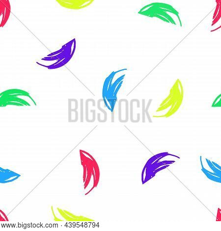 Dry Brushes Seamless Pattern. Minimalistic Creative Trend Abstract. Cheerful Colors, Spring Or Summe