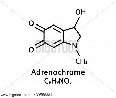 Adrenochrome Molecular Structure. Adrenochrome Skeletal Chemical Formula. Chemical Molecular Formula