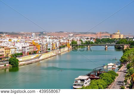 Seville Embankment Of Guadalquivir River In Spain