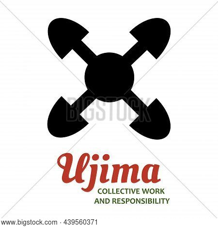 Seven Principles Of Kwanzaa - Day 3 - Ujima - Collective Work And Responsibility. Traditional Symbol