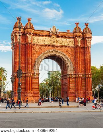The Arc De Triomf Or Arco De Triunfo Is A Triumphal Arch In The City Of Barcelona In Catalonia Regio