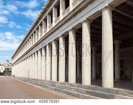 The Stoa Of Attalos Or Attalus Was A Stoa In The Ancient Agora Of Athens In Greece