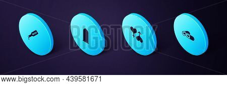 Set Isometric Pills For Potency, Male And Female Heart, Condom Safe Sex And Spanking Paddle Icon. Ve