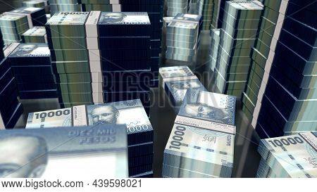 Chile Pesos Money Banknotes Pack 3D Illustration