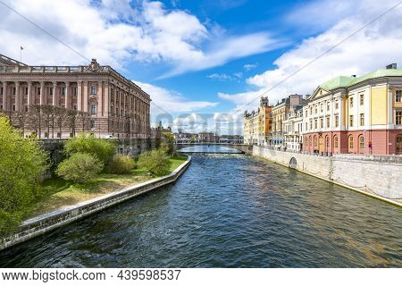 Embankment In Center Of Stockholm In Sweden