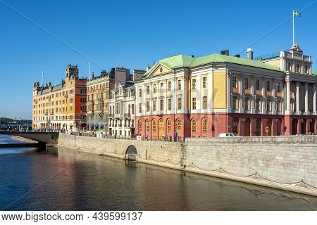 Embankment In Center Of Stockholm In Sweden