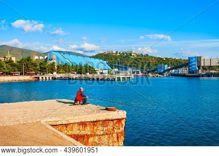 Tuapse, Russia - October 03, 2020: Fisherman Fishing At The Embankment In The Centre Of Tuapse Resor
