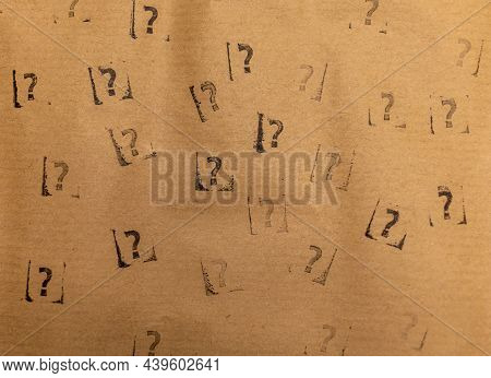 Craft Paper With Many Stamped Questions Marks