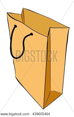 Simple Vector Hand Draw Sketch Brown Mockup Of Paper Bag