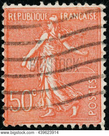 Vintage Stamp Printed In France Circa 1924 Shows Antique Sower