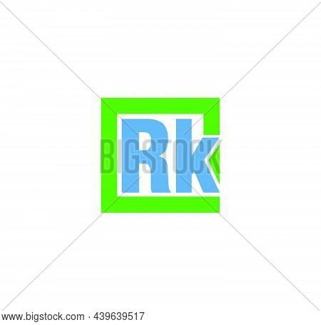 Rk Letters In Green Box. Rk Compoany Letters Monogram.