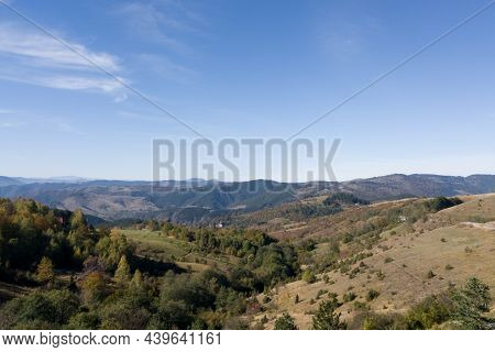 Mountain Landscape In The Village Of Dobroselica On The Mountain Zlatibor In Serbia
