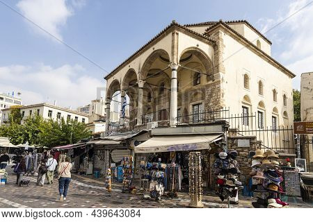 Athens, Greece. November 2021. Exterior View Of The Tzisdarakis Mosque In Monastiraki Square