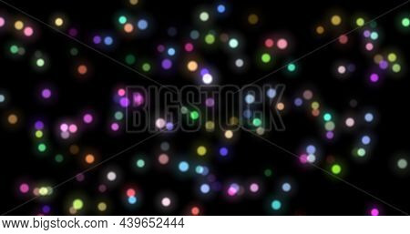 Abstract Background Of Glowing Shiny Moving Blurry Bokeh Particles. Blend Mode