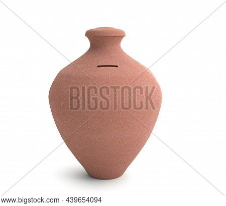 Handmade Eco Friendly Money Bank Made With Clay Called Gullak 3d Illustration