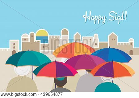 Happy Sigd, Ethiopian Jewish Holiday Vector Illustration