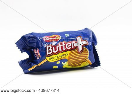 Noida , Utter Pardesh , India - October 18 2021 , Biscuits , A Picture Of Biscuits On White Backgrou
