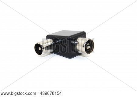 Tv Cable Pin Isolated On White Background With Selective Focus