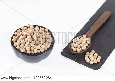 Cicer Arietinum - Raw Grains Of Chickpea; Legume With Important Culinary And Nutritional Qualities