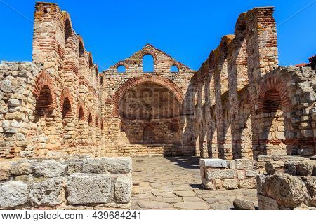 Byzantine Church Of Saint Sophia, Also Known As The Old Bishopric In The Old Town Of Nessebar, Bulga