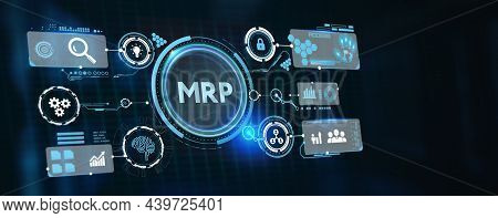 Mrp Material Requirement Planning Manufacturing Industry Business Process Automation. 3d Illustratio