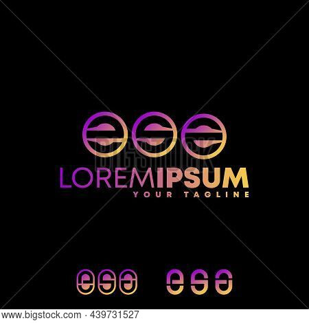 Letter Esa Free Vector Stock. Circle Abstract Design Concept. Can Be Used As A Symbol Related To Ini