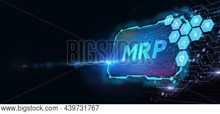 Mrp Material Requirement Planning Manufacturing Industry Business Process Automation.3d Illustration