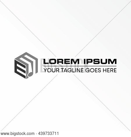 Letter Ee Free Vector Stock. Hexagon Abstract Design Concept. Can Be Used As A Symbol Related To Ini