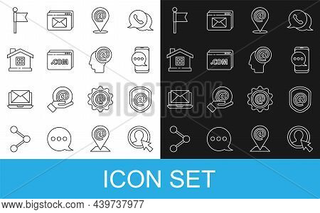 Set Line Create Account Screen, Shield With Mail And E-mail, Chat Messages Notification On Phone, Lo
