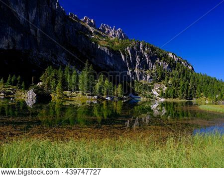 The beautiful Lago Di Federa near Croda da Lago, Italy, Euorpe
