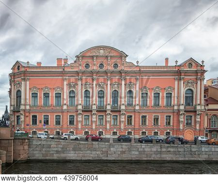 Palace In The Style Of Russian Neo-baroque On Nevsky Prospect. Facade Of The Palace On The Fontanka