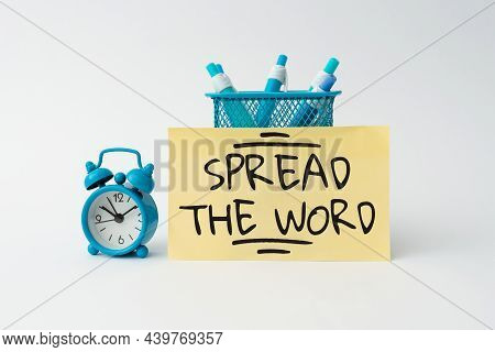 Conceptual Display Spread The Word. Business Approach Share The Information Or News Using Social Med