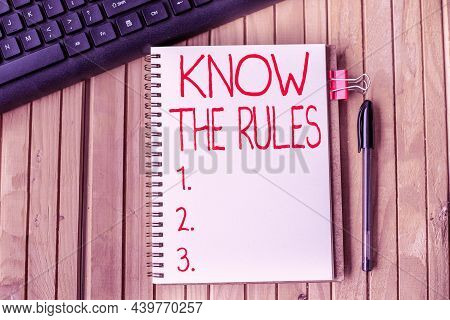 Handwriting Text Know The Rules. Business Concept Set Explicit Or Regulation Principles Governing Co