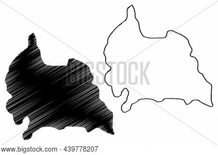 Udaipur District (rajasthan State, Republic Of India) Map Vector Illustration, Scribble Sketch Udaip