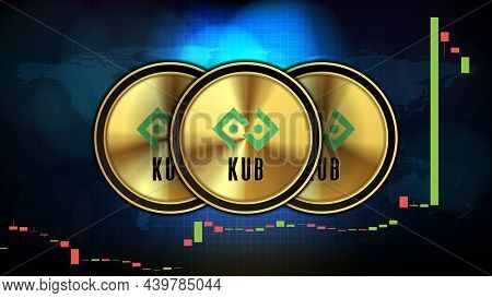 Abstract Futuristic Technology Background Of Bitkub Coin (kub) Price Graph Chart Coin Digital Crypto