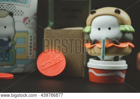 Bangkok, Thailand - November 15, 2021 : Cute Figure Star Moly Tuo Tuo Wonder Ride Series Figure Blin