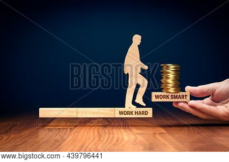 Work Smart Not Hard Will Bring More Wealth. Do A New Step To Works Smarter, Improve Productivity, An